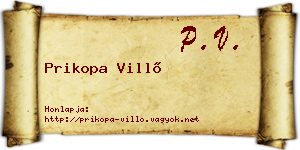 Prikopa Villő névjegykártya